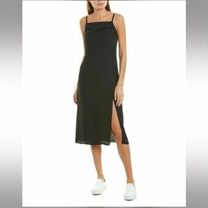 Vince Black Midi Dress with Spaghetti Straps